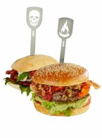 Hamburger-Spieße TORRO, 2 Stück (Totenkopf/Flamme)