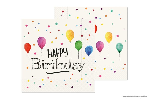 Serviette -  Happy Birthday - 20 Stk.
