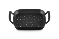 Outdoor Grillkorb quadratisch 30cm schwarz matt