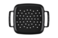 Outdoor Grillkorb quadratisch 30cm schwarz matt