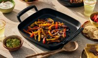 Outdoor Grillkorb quadratisch 30cm schwarz matt