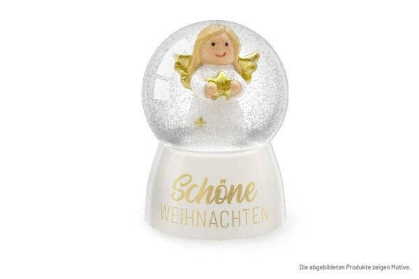 Glitzerkugel Happy X-Mas Engel