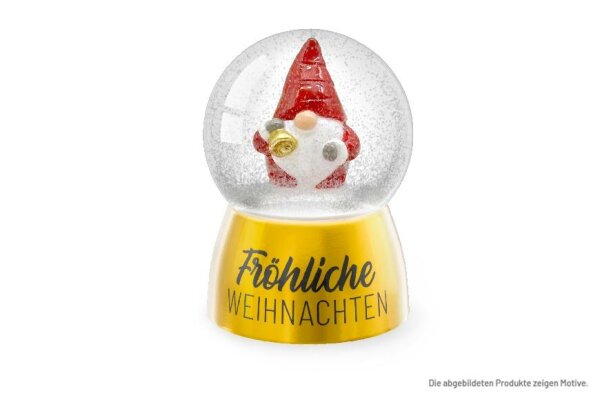 Glitzerkugel Happy X-Mas Wichtel