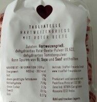 Pasta Liebe - Tagliatelle con Barbabietola (Rote Bete) 250g