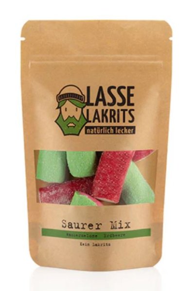 Saurer-Mix Mini Wassermelone & Erdbeere von Lasse Lakrits 135g