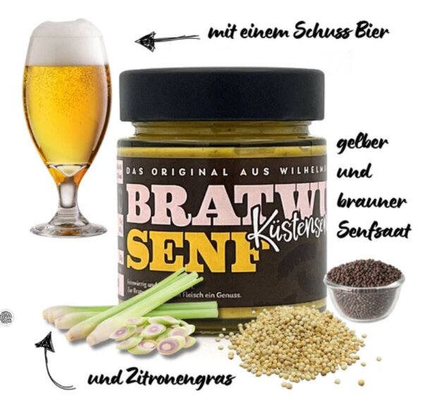Bratwurstsenf aus der Küstensenf Manufaktur
