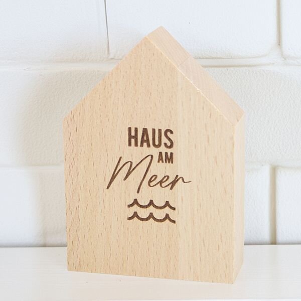 Großes Deko-Holzhäuschen "Haus am Meer" von Bow and Hummingbird