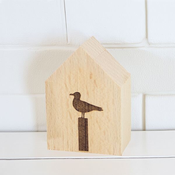 Kleines Deko-Holzhäuschen "Möwe" von Bow and Hummingbird
