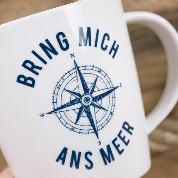 Großer Porzellanbecher "Bring mich ans Meer" - Bow and Hummingbird