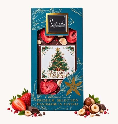 Handgemachte Milchschokolade "Merry Christmas" 95g, Ritonka