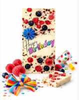 Handgemachte Weisse Schokolade "Happy Birthday"...