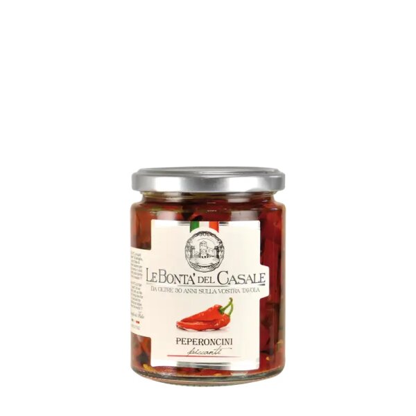 Peperoncini Piccanti Tagliati - scharfe Paprika in Öl 280g Glas