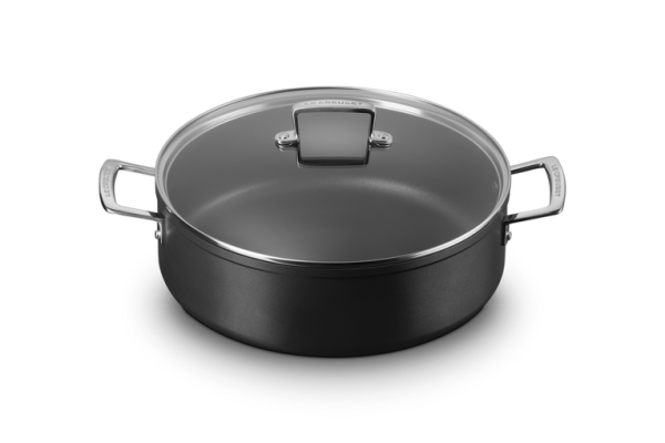 Aluminium Schmorpfanne 30 cm mit 2 Griffen und Deckel